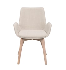 Drimsdale Karmstol Beige Tyg/Vitpigmenterad Ek