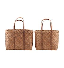 Körbe / Taschen, Strand, Braun, 2er-Set, (L: 40 cm, B: 20 cm, H: 30 cm) (L: 50 cm, B: 22 cm, H: 30 cm)