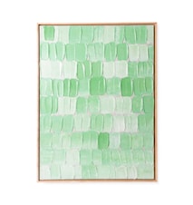 Indrammet Billede Grøn palette abstract 75x100 cm