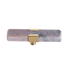 KNOB/HOOK rose marble rectangle brass