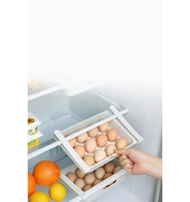 Kylskåpsförvaring Ägg Plast Vit