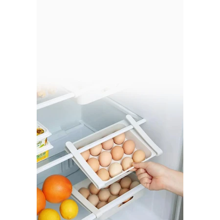 Kylskåpsförvaring Ägg Plast Vit