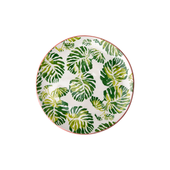 Tropic Leaf print Assiett D:16 cm Keramik