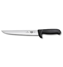 Schneidemesser mit Spitze Gerader Messerrücken Fibrox-Griff Schwarz 22 cm