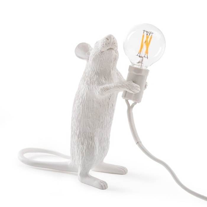 Mouse Lamp Stående Vit