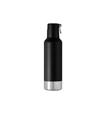 Wasserflasche mit Clip 0,5 l Edelstahl/Schwarz