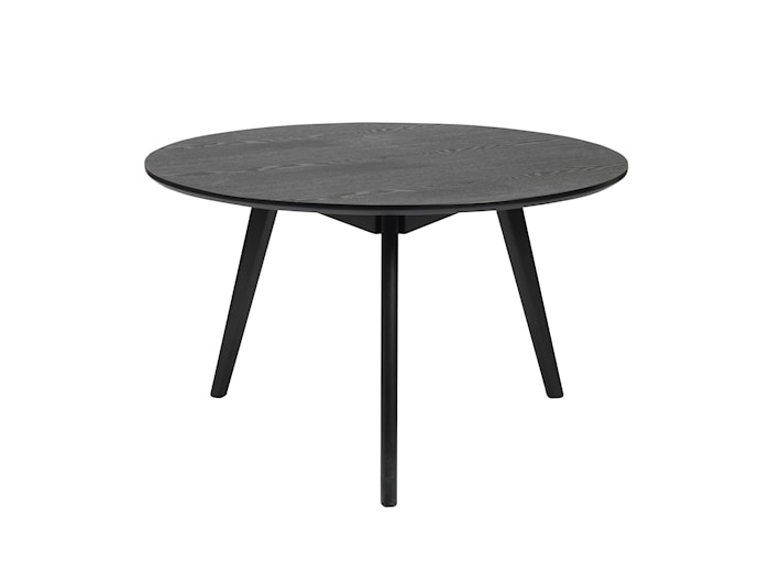 Table basse Yumi ronde frêne teinté noir 90 cm