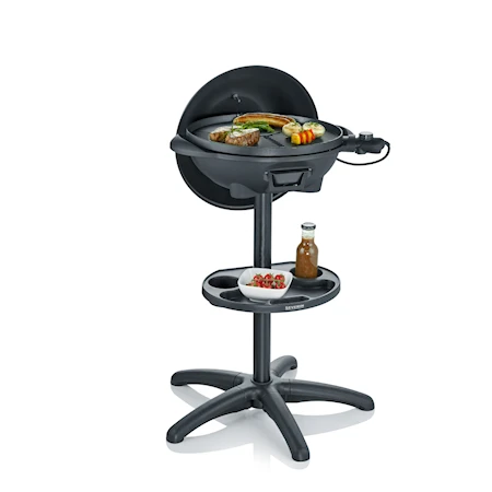 Electric Grill with Lid and Thermometer