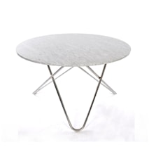 Big O table spisebord - Carrara/stainless