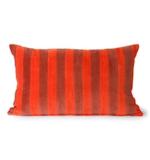 Striped Velvet Cushion Red/bordeaux 30x50 cm