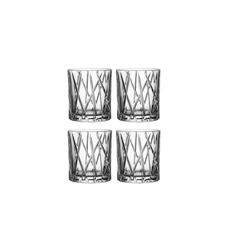 City Old Fashioned Whiskyglas 25 cl 4-pack Klar