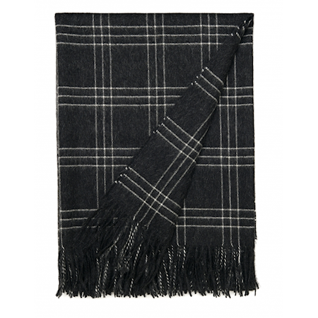 Superior throw pläd – Dark grey/whtie