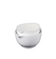 Bowl set Margrethe with lids 2-pc White