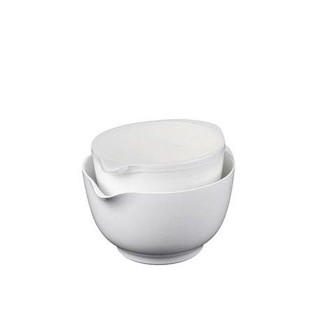 Bowl set Margrethe with lids 2-pc White