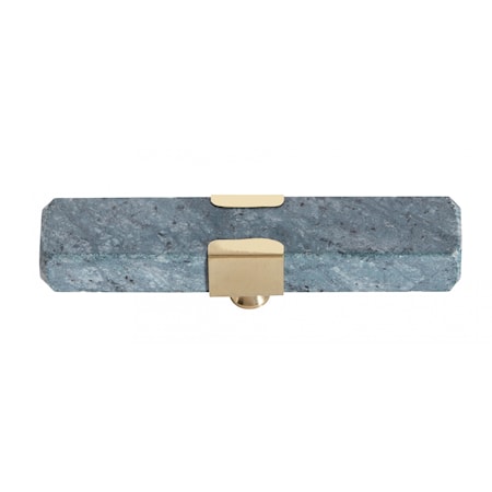 Knop/Krog Green Marble Rectangle Messing