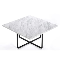 Ninety sofabord - Carrara/svartlakkert metallstomme