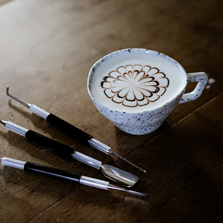 Latte Art Set 3 deler Rustfritt/Svart