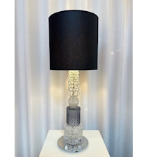 Mini Vintage Bordslampa 70 cm Glas/Chintz Svart