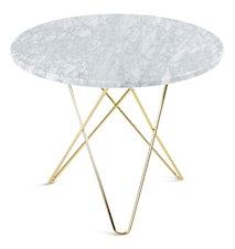 O Table Spisebord Messing/Matt Hvit Marmor Ø80