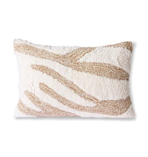 Fluffy Cushion White/Beige 35x55 cm
