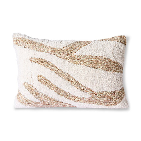 Fluffy Cushion White/Beige 35x55 cm