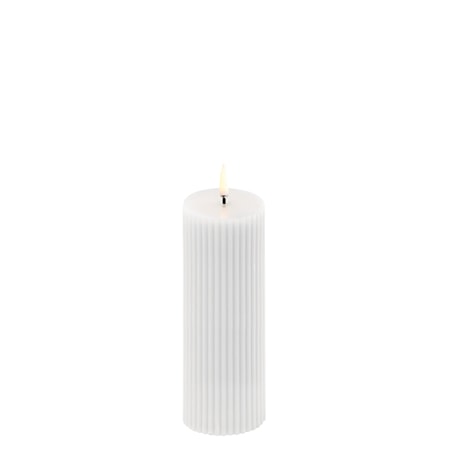 Uyuni Lighting Pillar LED-Ljus Räfflat 5,8 x 15 cm Vit