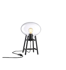 U4 Hiti Bordlampe 40 cm Svart/Klart glass/Svart ledning