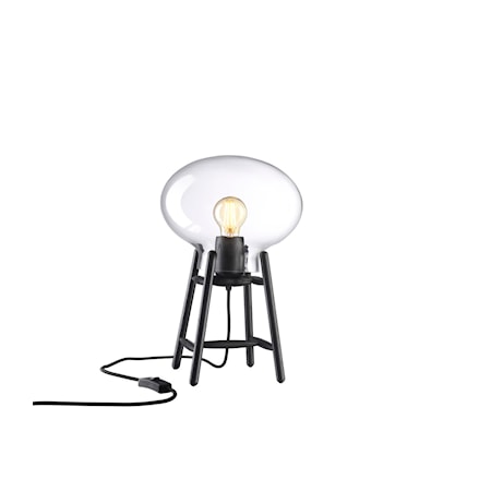 U4 Hiti Bordlampe 40 cm Svart/Klart glass/Svart ledning