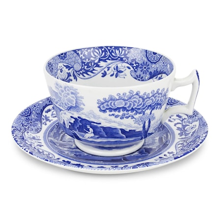 Spode Blue Italian Morgenmadskop & Fad 28 cl