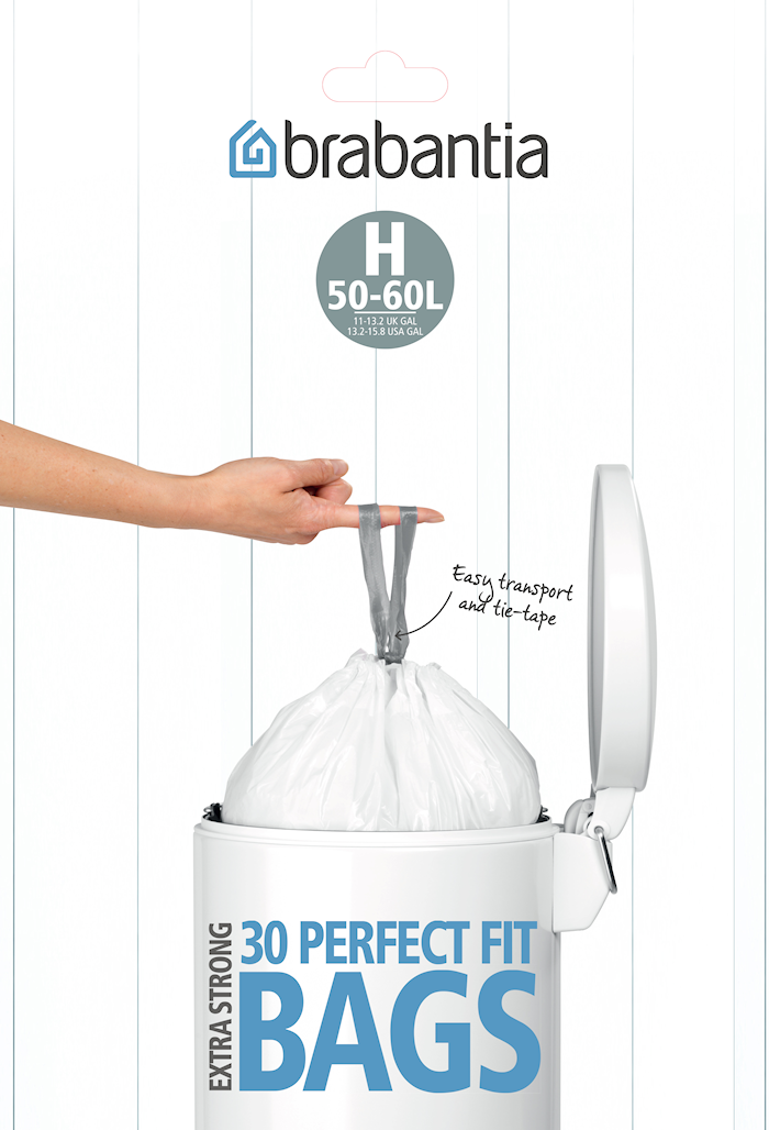 Søppelposer H, 40/50/60 Ltr (10 poser/rull) Plast