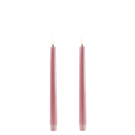 Uyuni Lighting Taper LED-Ljus 2-pack 2,3 x 25 cm Rosa