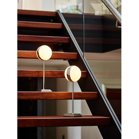 Circle Bordslampa Grå/Krom/Vit