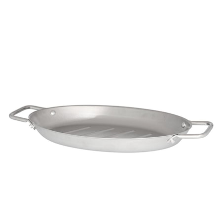 Grillpande Oval 40x21 cm Rustfrit Stål