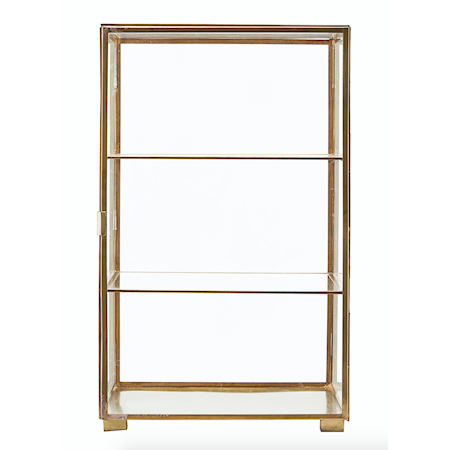 Kabinett Glas/mässing 56,6x35x35 cm