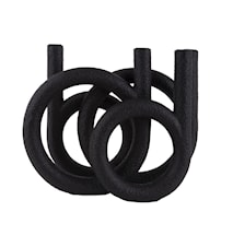 Rings Lysestake Polyresin Svart