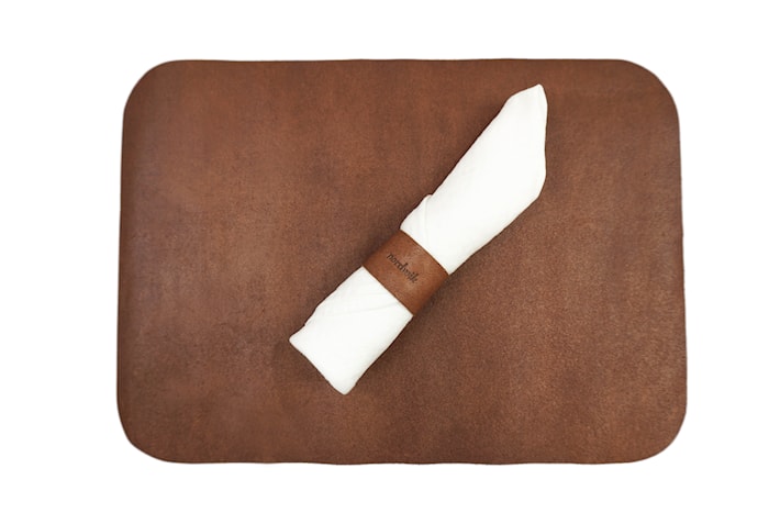 Table Mat with Napkin Holder, Leather