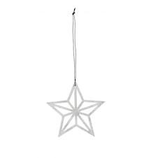 Christmas Tree Decoration Star - White/Silver