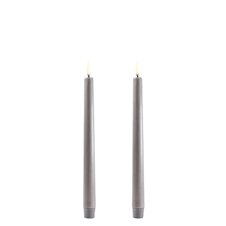 Taper LED-Lys 2-pak 2,3x25 cm Grå