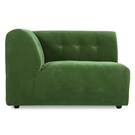 Vint couch: Element vänster 1,5-sits Grön