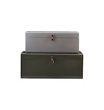 Storage Box 2 Pcs Metal 60x36x24 cm - Green / Blue