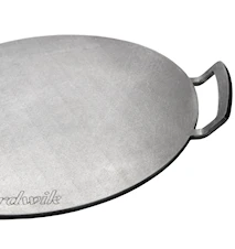 Pizzaplade i stål med håndtag, til grill og ovn
