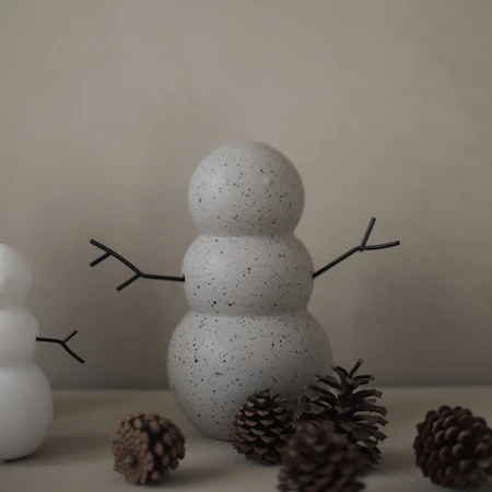 Snowman Snögubbe L Ø15x16,5 cm Keramik Prickig