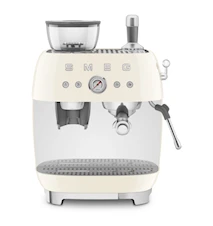 50's Style Manuell Espressomaskin med Kaffekvarn Crème