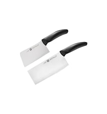ZWILLING Style Knife set. Lihakirves 15 cm & Kiinalainen kokkiveitsi/-kirves 18 cm.