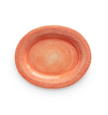 Stripes Serveringsfat 35x30 cm Keramik Orange