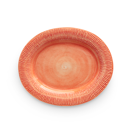 Stripes Serveringsfat 35x30 cm Keramik Orange