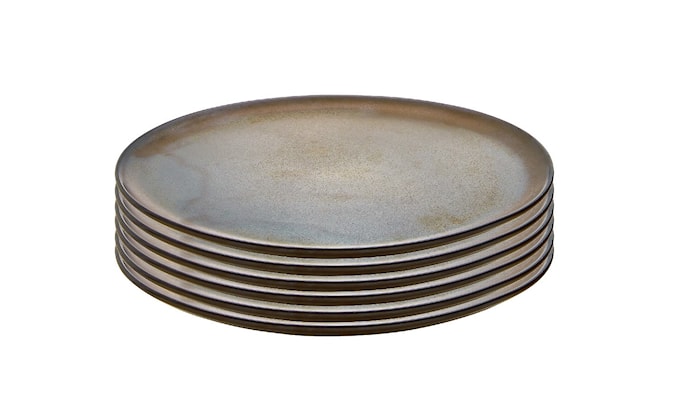 Raw Breakfast Plate Metallic Brown 6 Pcs 23 cm