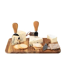 Cheese Tray with Handle & 3 Cheese Knives