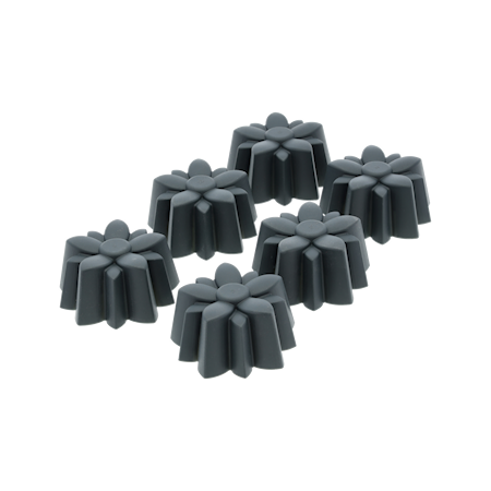 Blomsterbergs Muffinsform Blomma 6 st Grå Silikon