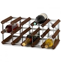 Wine rack for 15 bottles extendable dark oak